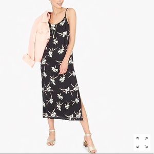 J Crew Printed Mid-Length Slip Dress
